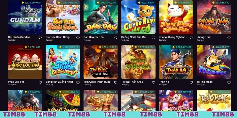 Mỗi nhà cung cấp có hệ thống game hấp dẫn