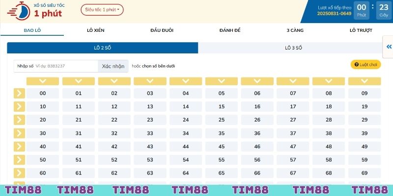 Nhận ngay tỷ lệ thưởng tại xổ số Tim88 cực đã